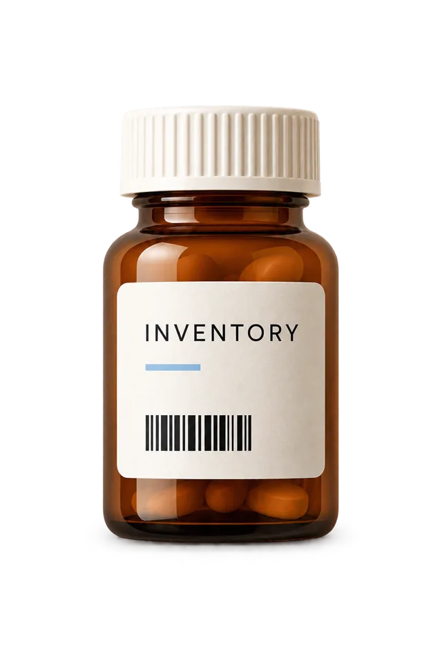 Medikamentendose mit dem Inventory-Etikett